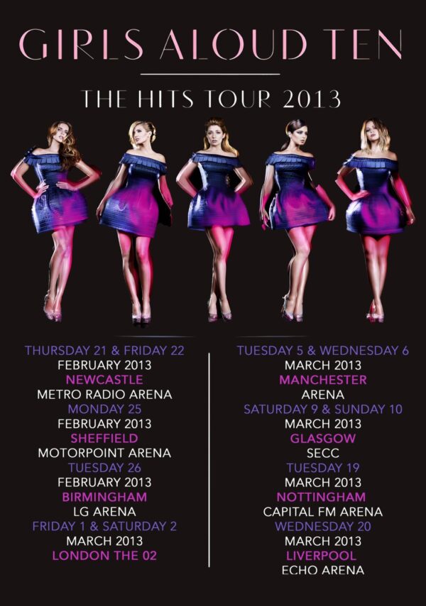 GIRLS ALOUD The Ten 2013 Arena Tour Poster Print