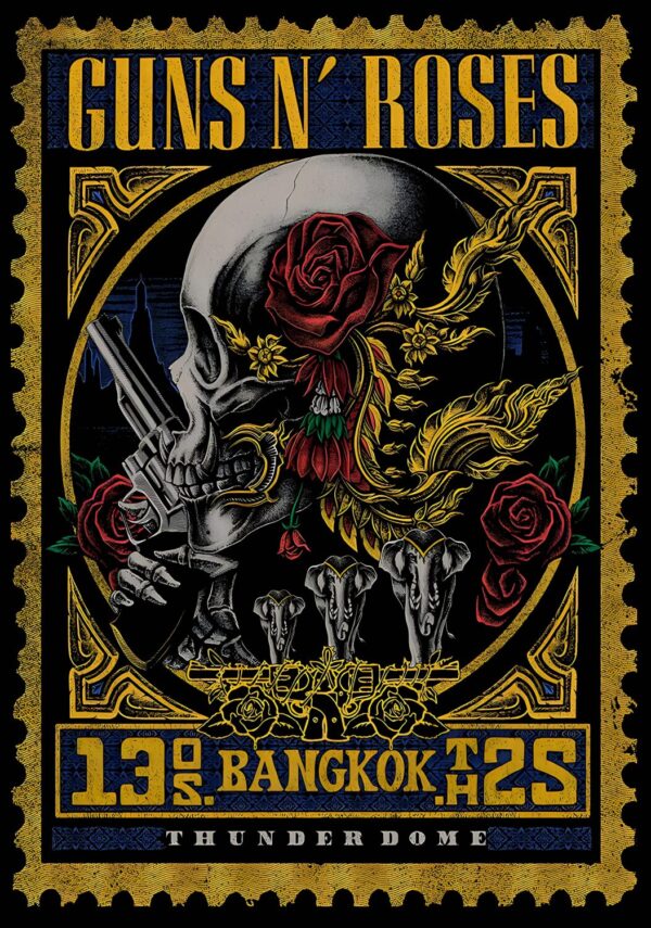 GUNS N ROSES Because What You Want 2025 Tour BANGKOK Thunderdome Poster Print