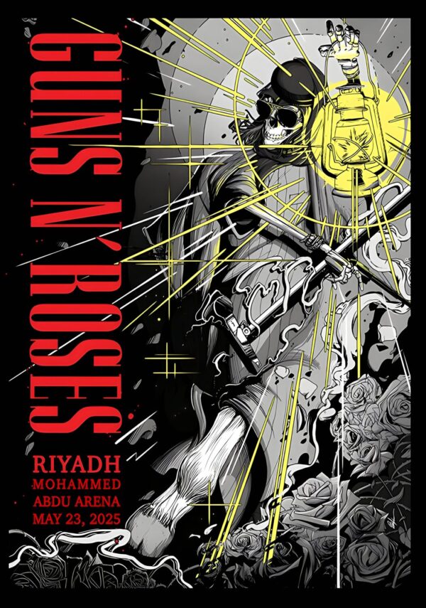 GUNS N ROSES Because What You Want 2025 Tour RIYADH Mohammed Abdo Arena Poster Print