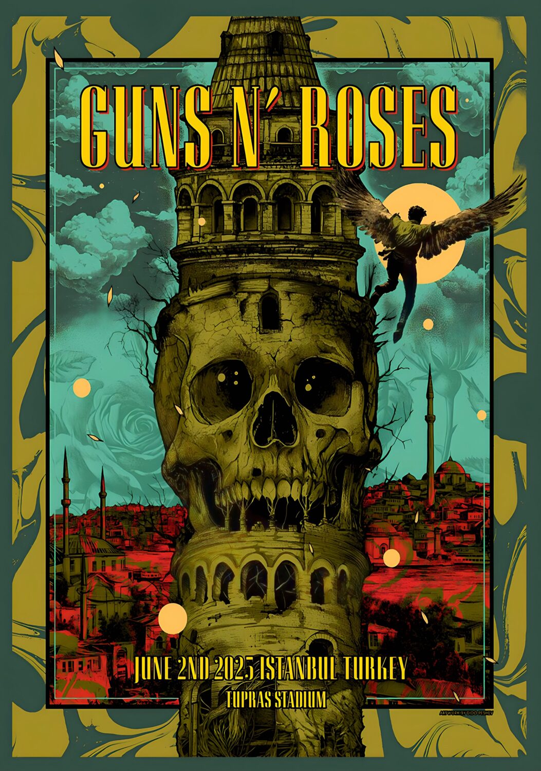 GUNS N ROSES Because What You Want 2025 Tour ISTANBUL Tüpraş Stadyumu Poster Print