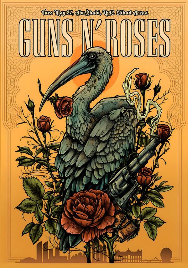 GUNS N ROSES Because What You Want 2025 Tour ABU DHABI Etihad Arena Poster Print