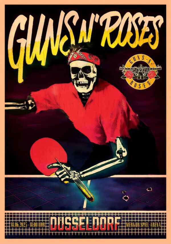 GUNS N ROSES Because What You Want 2025 Tour DÜSSELDORF Merkur Spiel-Arena Poster Print