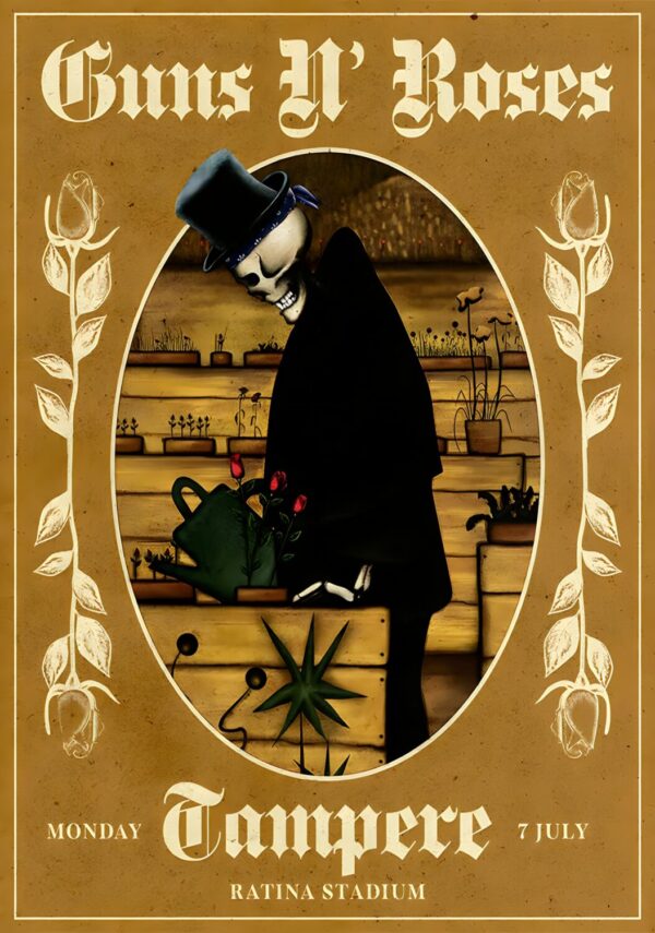 GUNS N ROSES Because What You Want 2025 Tour TAMPERE Stadium Poster Print