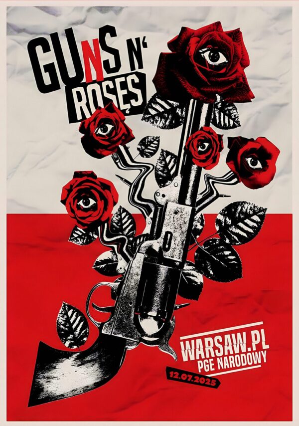 GUNS N ROSES Because What You Want 2025 Tour WARSAW PGE Narodowy Poster Print