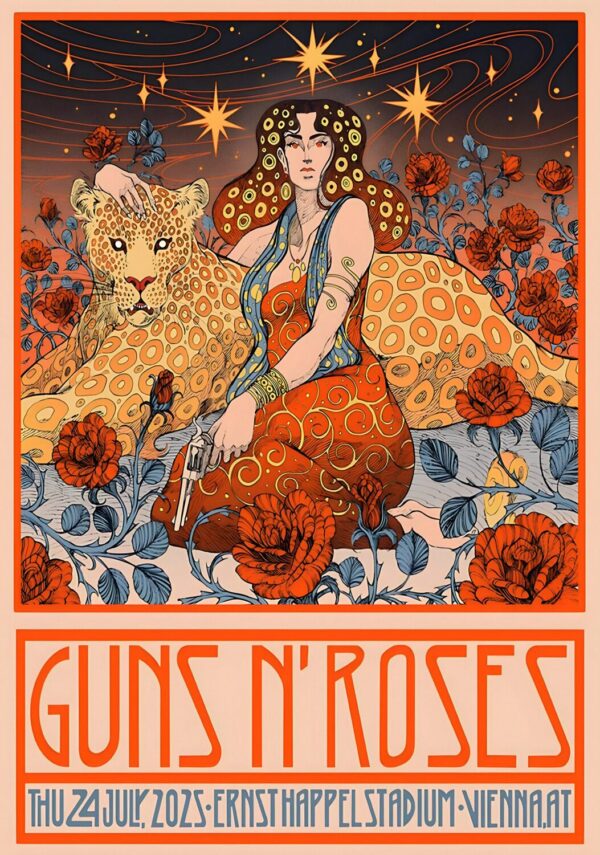 GUNS N ROSES Because What You Want 2025 Tour VIENNA Ernst-Happel-Stadion Poster Print