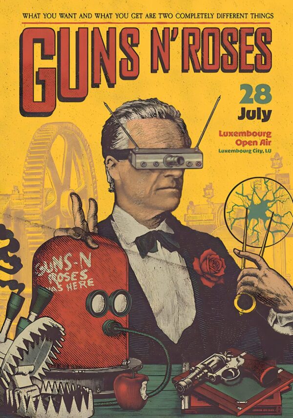 GUNS N ROSES Because What You Want 2025 Tour LUXEMBOURG Open Air Park Poster Print