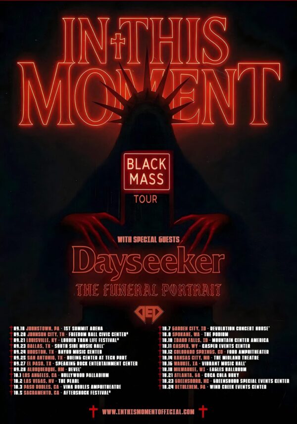 IN THIS MOMENT Black Mass 2025 North America Tour Poster