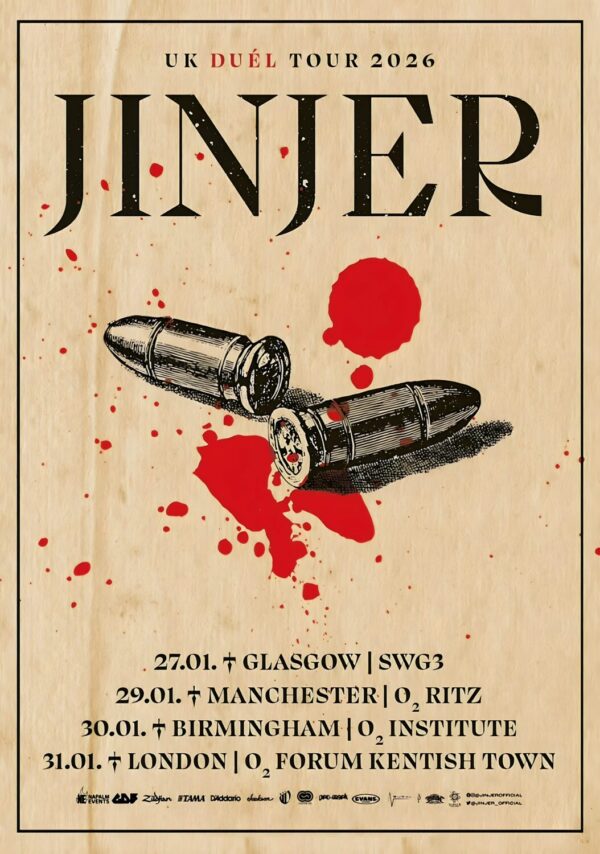 JINJER Duel 2026 UK Tour Poster