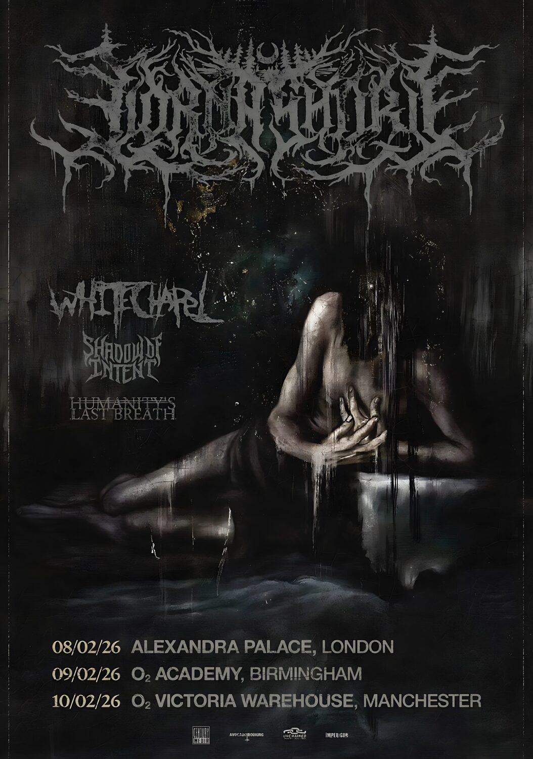 LORNA SHORE I Feel The Everblack Festering 2026 UK Tour Poster