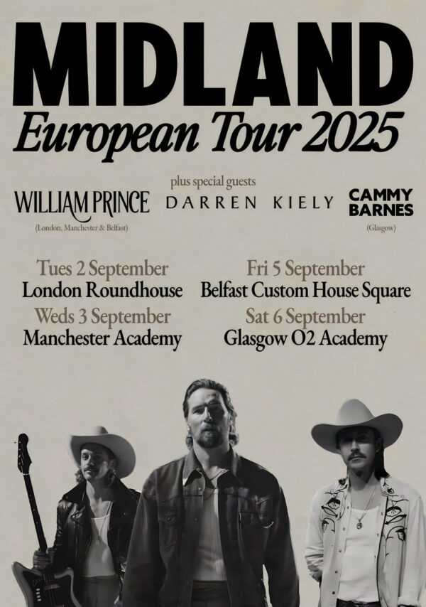 MIDLAND (band) Barely Blue 2025 UK Tour Poster