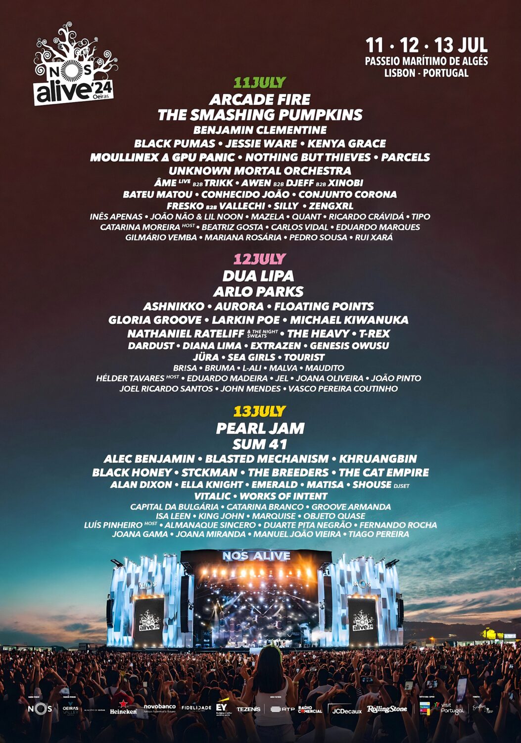 NOS ALIVE 2024 Festival Line Up Poster Print