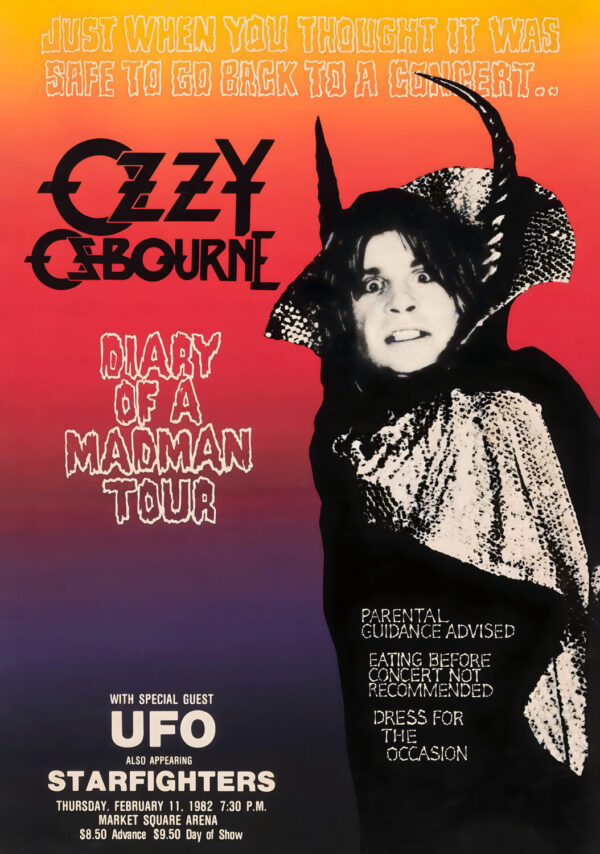 OZZY OSBOURNE (Black Sabbath) Diary Of A Madman 1981 Tour Poster