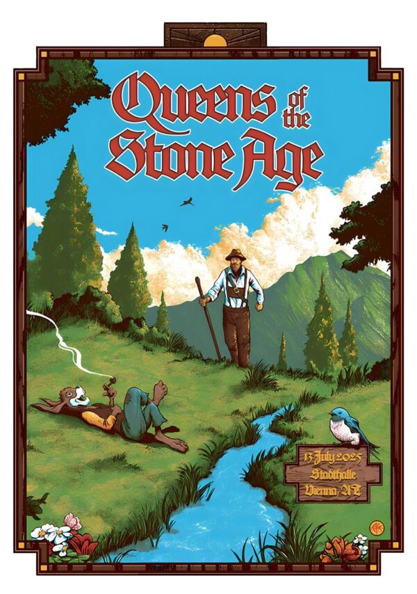 QUEENS OF THE STONE AGE End of Nero 2025 Tour: VIENNA Stadhalle Poster