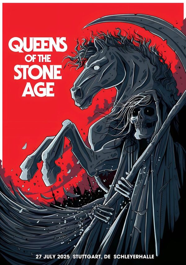 QUEENS OF THE STONE AGE End of Nero 2025 Tour: STUTTGART Schleyerhalle Poster