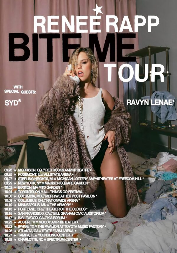 RENEE RAPP Bite Me 2025 North America Tour Poster