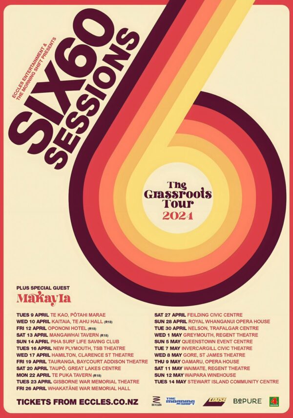 SIX60 Sessions The Grassroots 2024 Tour Poster