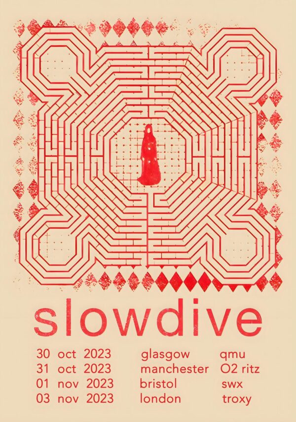 SLOWDIVE Everything Is Alive 2023 UK Tour Poster
