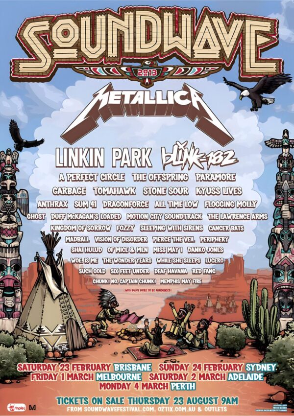 SOUNDWAVE 2014 FESTIVAL Green Day - Avenged Sevenfold Line Up Poster