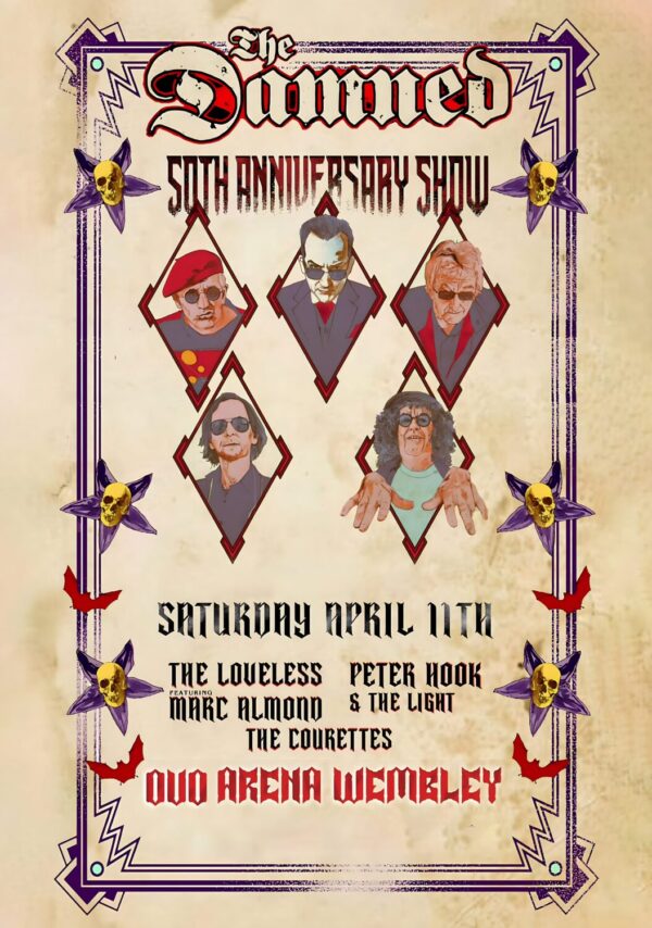 THE DAMNED Live 50th Anniversary Show: LONDON OVO Arena Poster