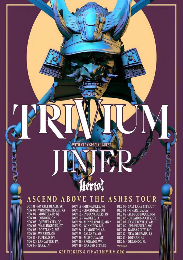 TRIVIUM Ascend Above The Ashes 2025 North America Tour Poster