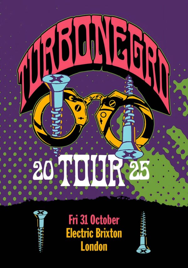 TURBONEGRO Live 2025 UK Tour: LONDON Brixton Electric Poster