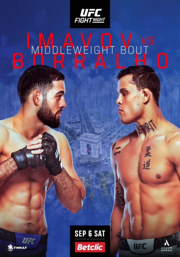 UFC Fight Night: Nassourdine Imavov vs. Caio 2025 Paris Borralho MMA Fight Boxing Poster