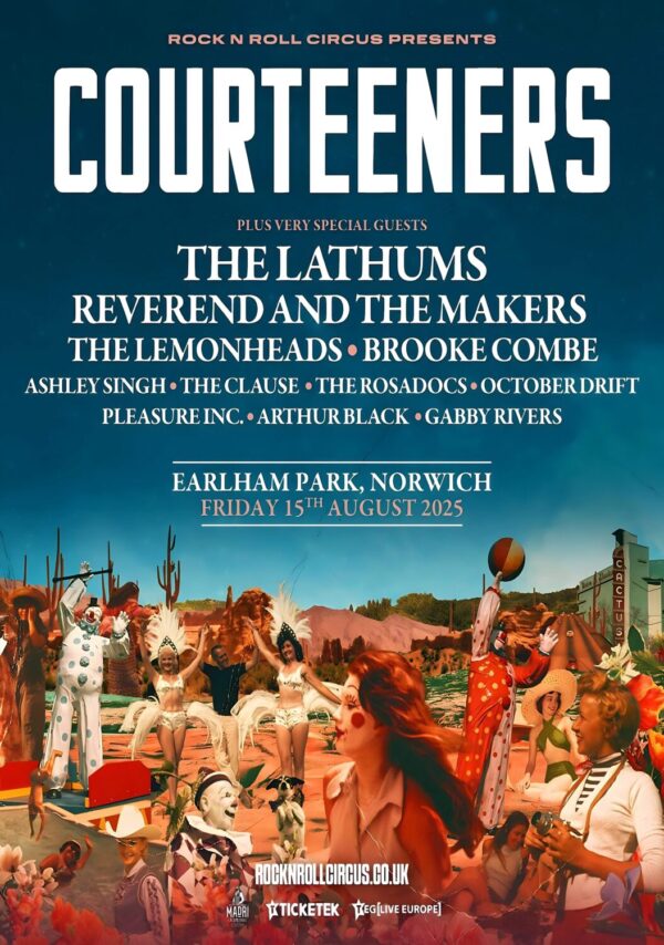 COURTEENERS Pink Cactus Cafe 2025 Summer Tour: NORWICH Earlham Park Poster