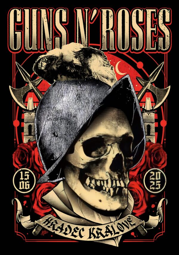 GUNS N ROSES Because What You Want 2025 Tour HRADEC KRÁLOVÉ Park 360 Poster Print