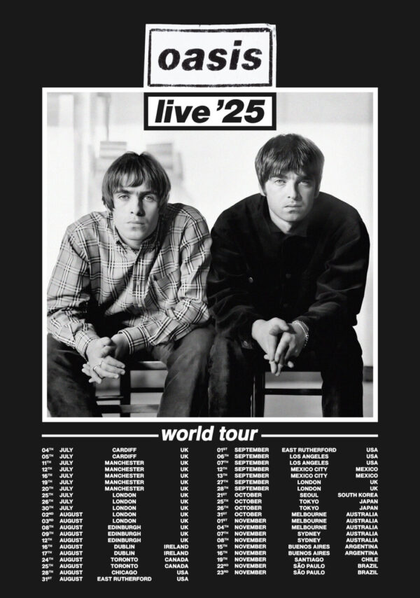 OASIS live '25 2025 World Tour Wonderwall Poster Print