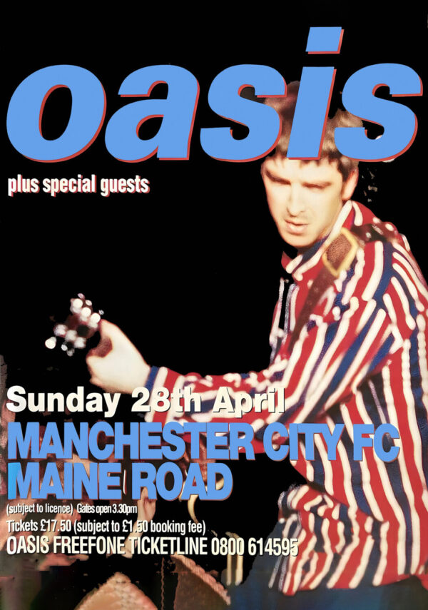 OASIS(What's the Story) Morning Glory? Tour: MANCHESTER City FC Maine Road - 28 April 1996 Poster Print