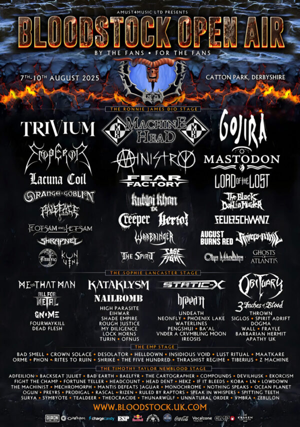BLOODSTOCK 2025 OPEN AIR FESTIVAL Trivium - Machine Head - Gojira Line Up Poster Print