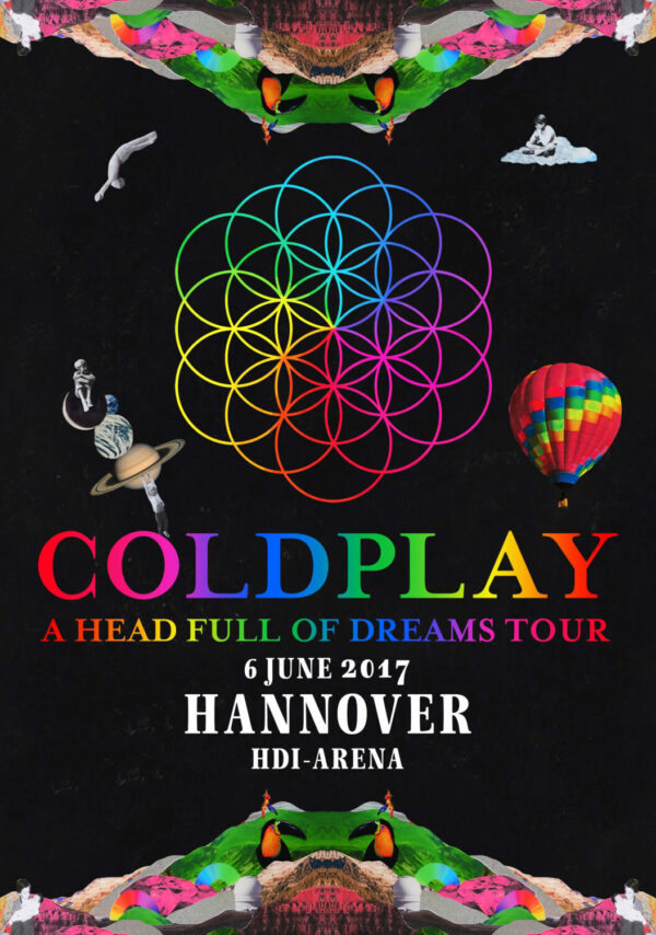 COLDPLAY A Head Full of Dreams 2017 Tour: HANNOVER HDI Arena Poster Print