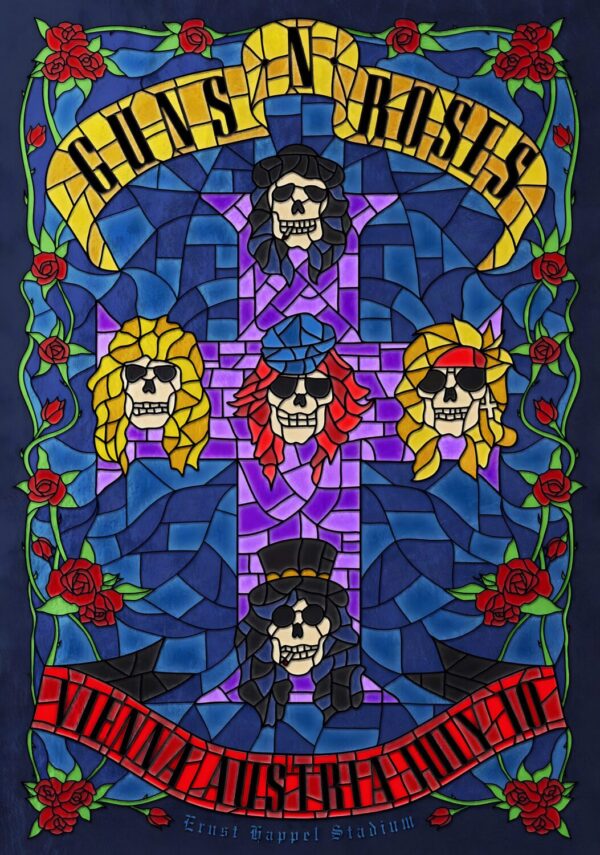 GUNS N ROSES Not in This Lifetime... 2017 Tour VIENNA Ernst-Happel-Stadion Poster Print