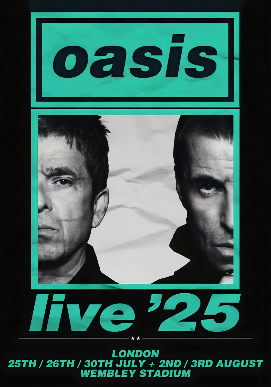 Oasis live'25 ツアーパンフレット Gold Half Faces Live '25 Poster – Oasis Live '25