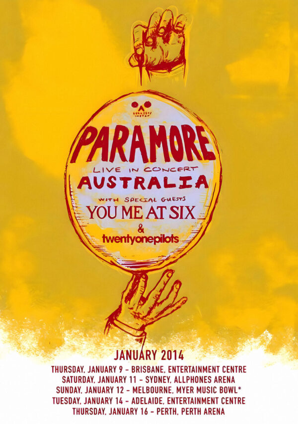 PARAMORE The Self-Titled 2014 Australia Tour Poster Print