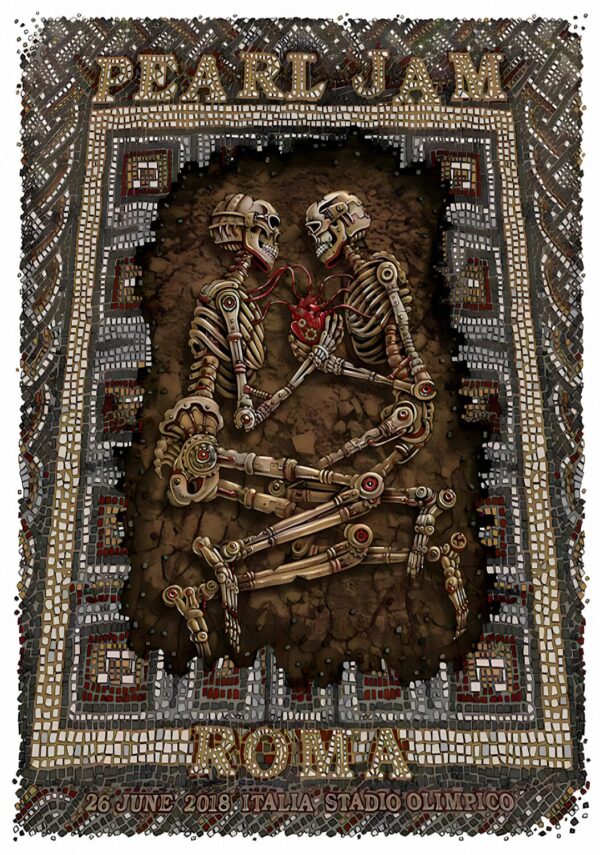 PEARL JAM World Jam 2018 Tour: ROME Stadio Olimpico Poster Print