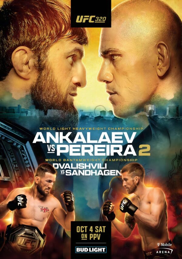 UFC 320 Magomed Ankalaev vs. Alex Pereira 2 2025 Fight MMA Las Vegas Poster Print