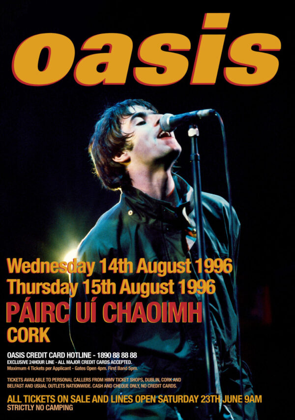 OASIS (What's the Story) Morning Glory? Tour: CORK Páirc Uí Chaoimh - 14/15 August 1996 Poster Print