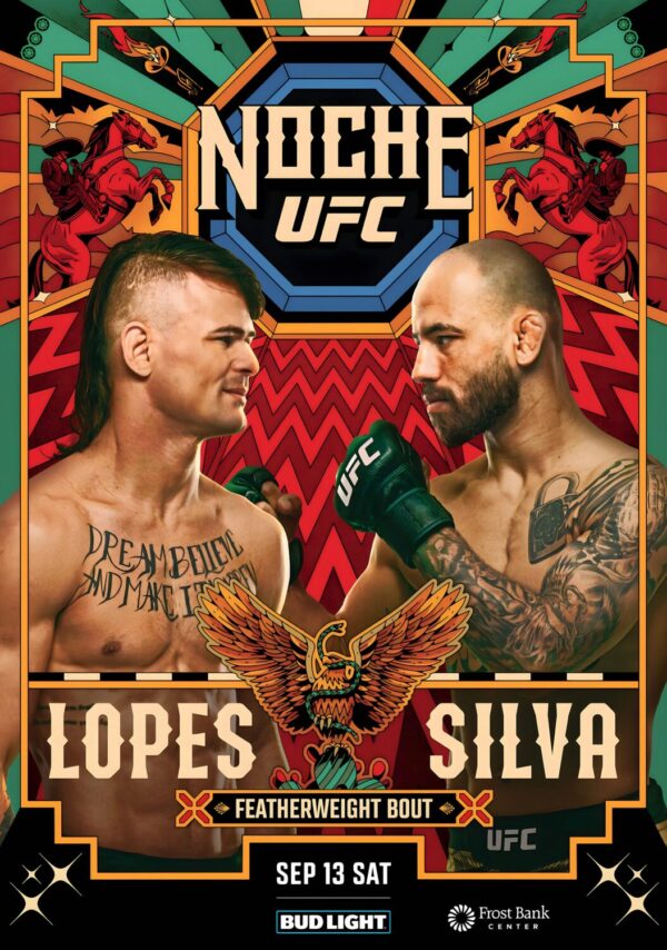 UFC Noche 3 Diego Lopes vs. Jean Silva 2025 Fight MMA Texas Poster Print