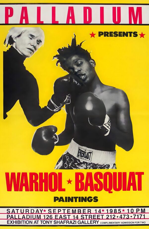 ANDY WARHOL & JEAN-MICHEL BASQUIAT Art Gallery Exhibition Boxing New York 1985 Poster