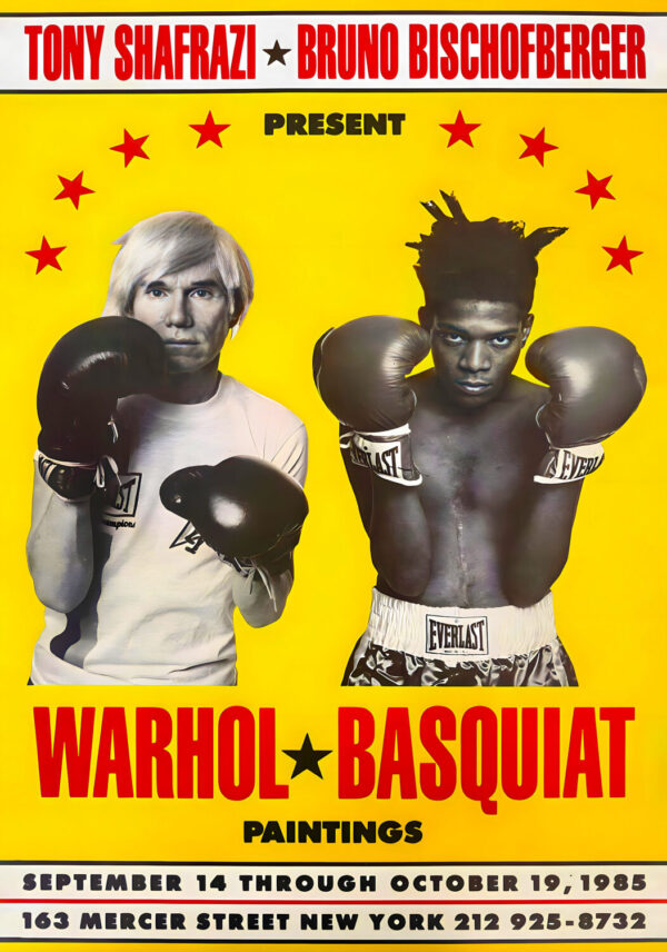 ANDY WARHOL & JEAN-MICHEL BASQUIAT Art Gallery Exhibition Boxing New York 1985 Poster Print Poster
