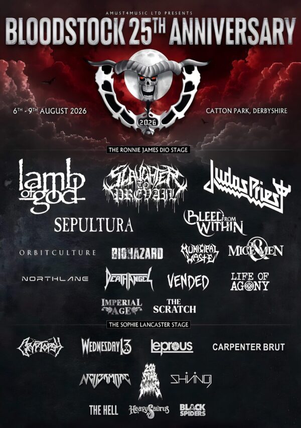 BLOODSTOCK 2026 FESTIVAL Lamb Of God - Slaughter To Prevail - Judas Priest Line Up Poster