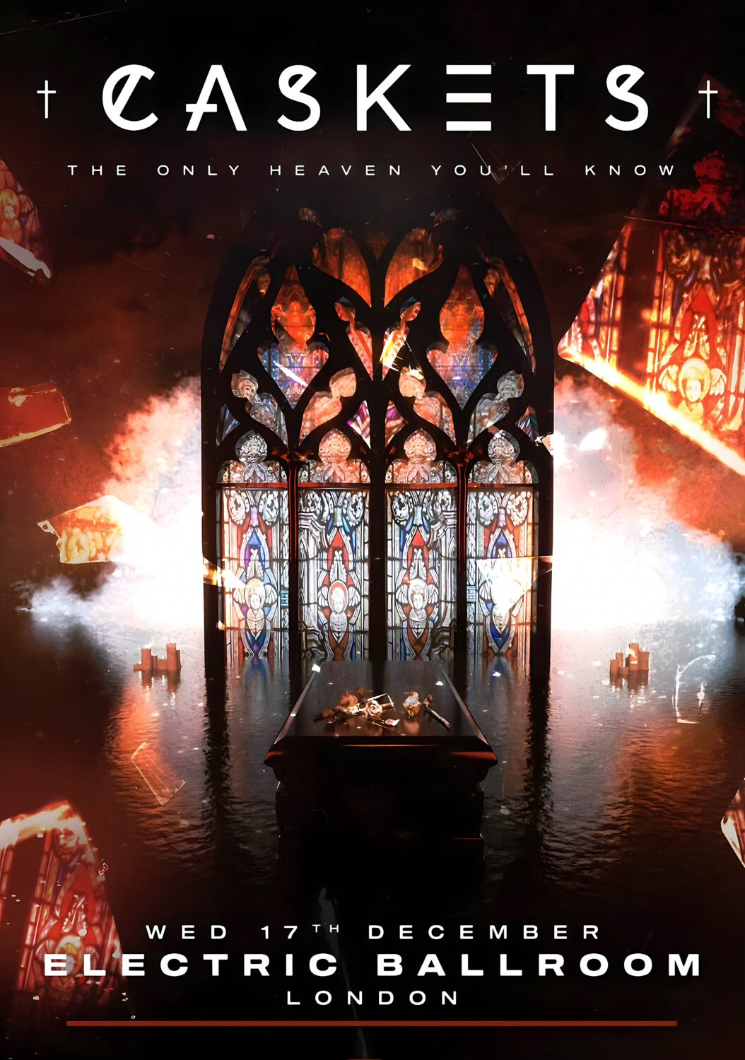 CASKETS (band) The Only Heaven You'll Know 2025 Tour: LONDON Electric Ballroom Poster