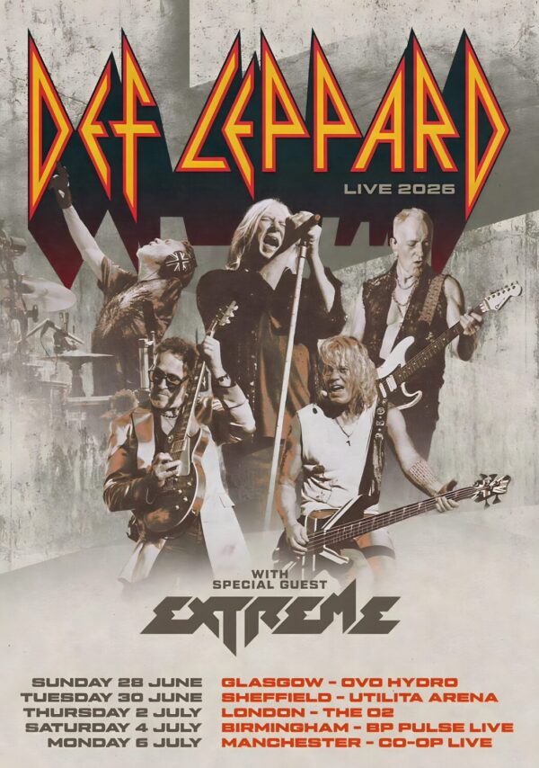 DEF LEPPARD Live 2026 UK Arena Tour Poster