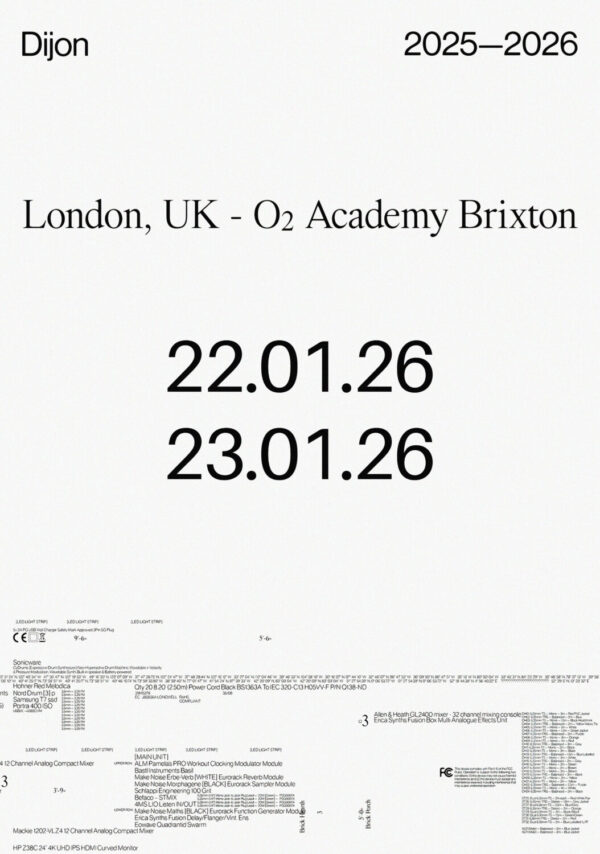 DIJON (singer) Baby 2026 World Tour: LONDON Brixton Academy Poster