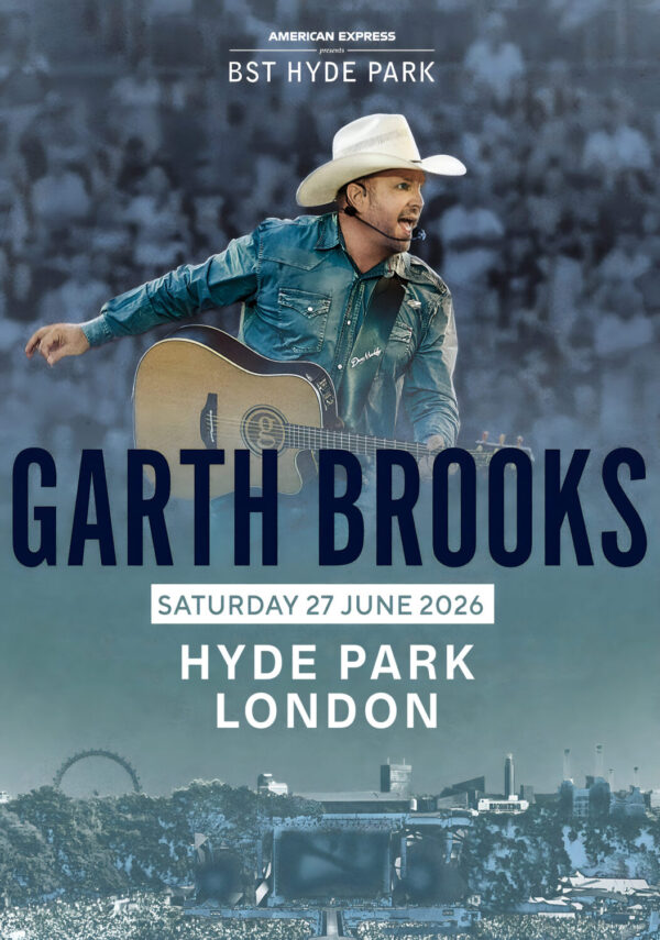 GARTH BROOKS Live 2026 Tour LONDON BST (British Summer Time) Hyde Park - 27 June 2026 Poster Print