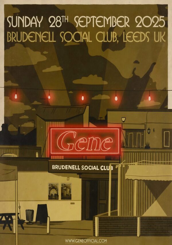 GENE (band) Live 2025 UK Tour: LEEDS Brundenell Social Club Poster