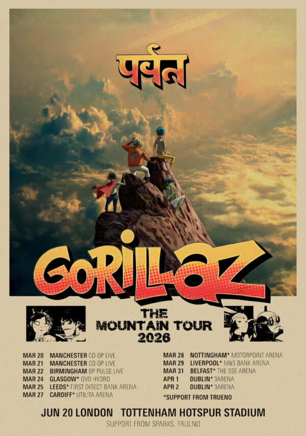 GORILLAZ The Mountain 2026 UK & Ireland Tour Poster Print