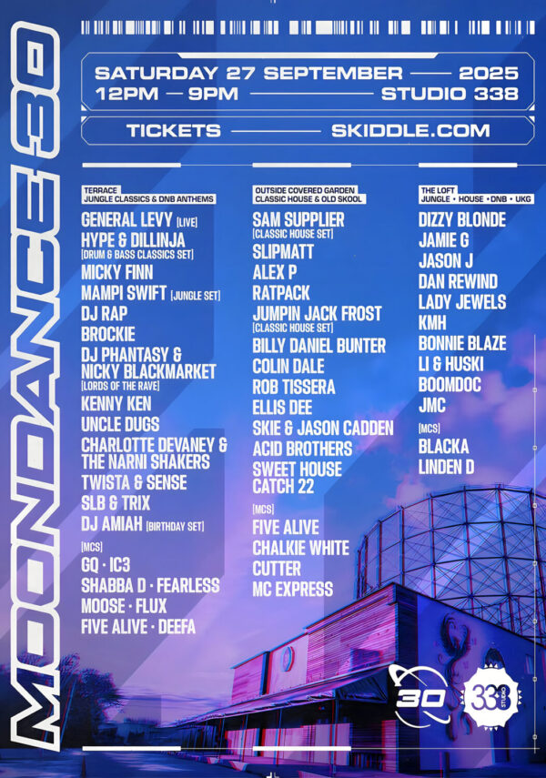 MOONDANCE 30 FESTIVAL at Studio 338 - 27th September 2025 Line Up Poster Print