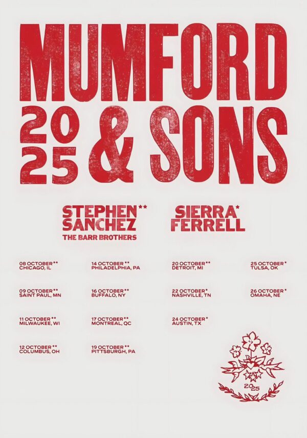 MUMFORD & SONS Rushmere 2025 North America Tour Poster
